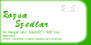 rozsa szedlar business card